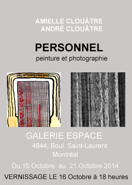 Exposition PERSONNEL, Montréal, 15-21 octobre 2014